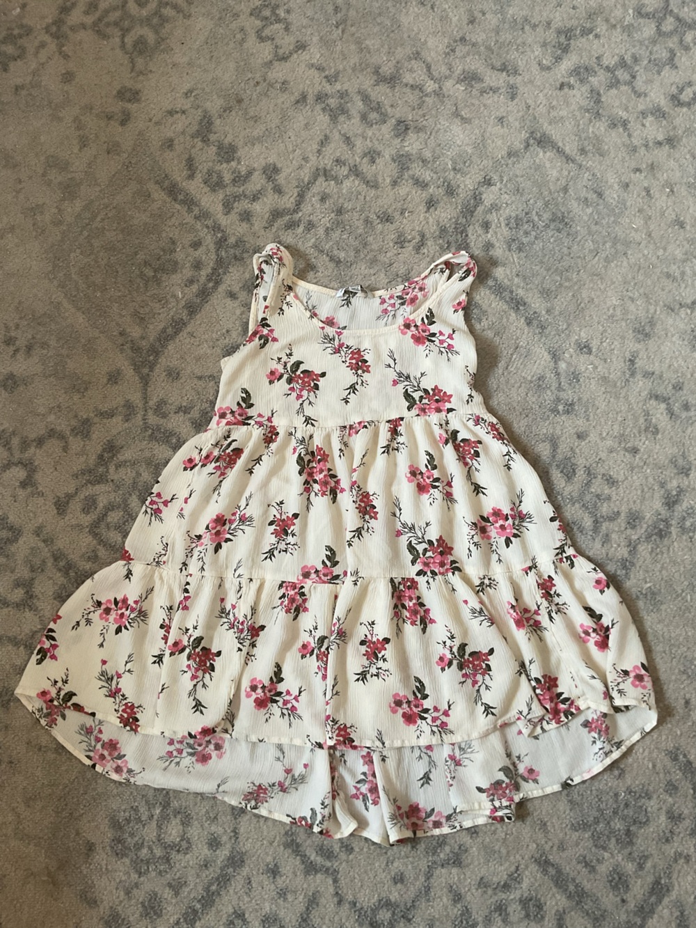 American Eagle Outfitters White Floral Pink Sundress